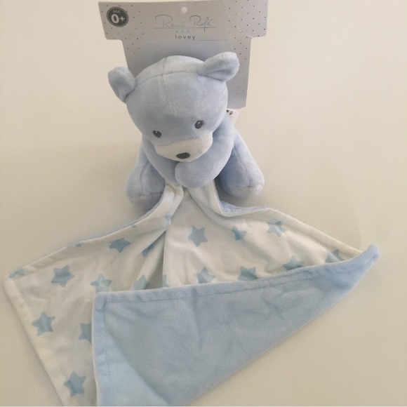 NEW Lovey Security Blanket Soft Baby Toy Little Blue Bear Gift 6M+ | Rene Rofe - Picture 6 of 11